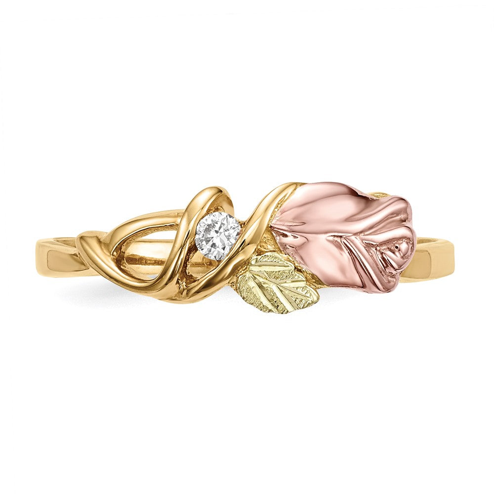 Buy Stylish 10K Tri-Color Black Hills Gold Diamond Ring - Luxury Design