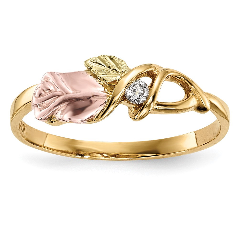 Buy Stylish 10K Tri-Color Black Hills Gold Diamond Ring - Luxury Design