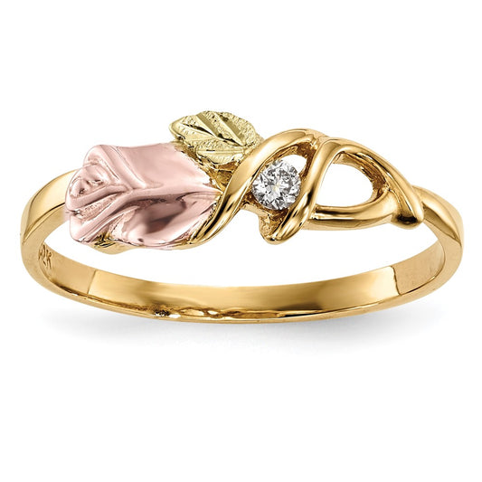 Buy Stylish 10K Tri-Color Black Hills Gold Diamond Ring - Luxury Design