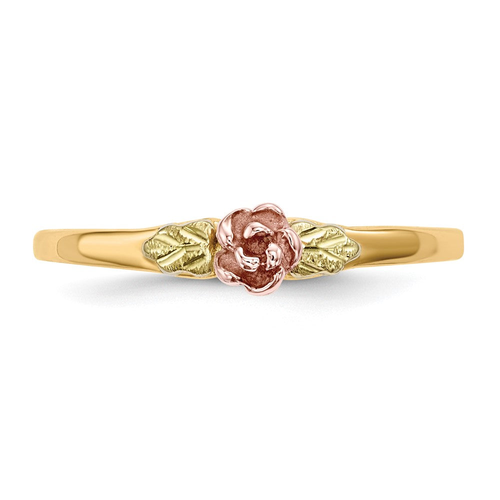 Shop Stylish 10K Tri-Color Black Hills Gold Rose Ring - Affordable Elegance!