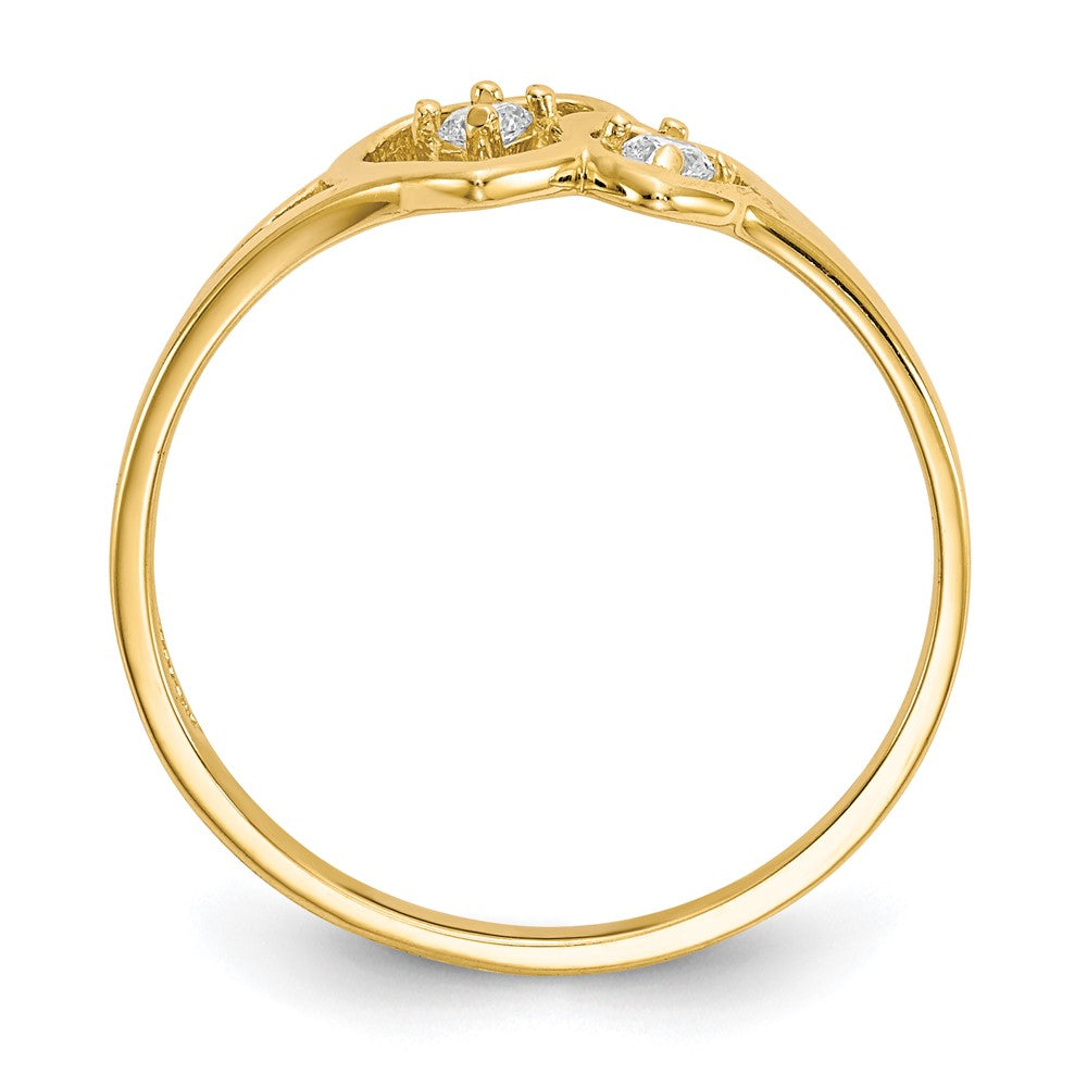 Buy Stylish 10K Double Heart CZ Engagement Ring - Affordable Luxury Design