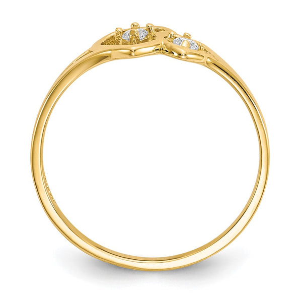 10K Double Heart CZ Engagement Ring - Style GR1-1000526