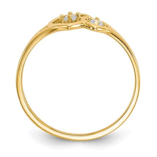 Buy Stylish 10K Double Heart CZ Engagement Ring - Affordable Luxury Design