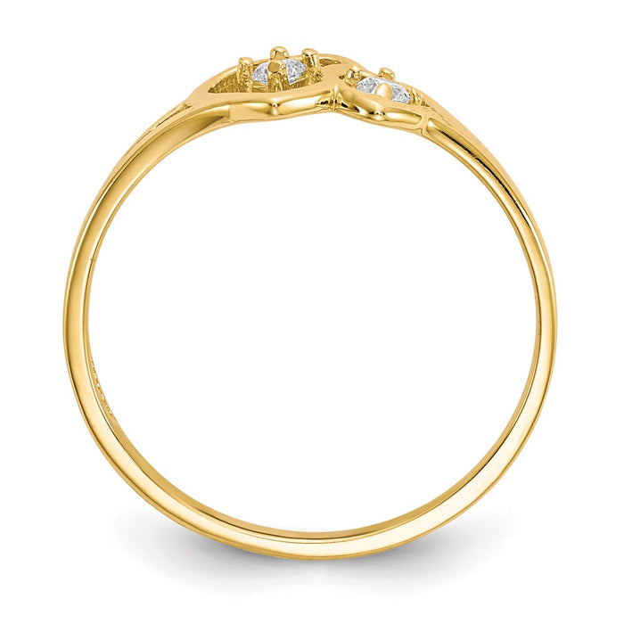 Buy Stylish 10K Double Heart CZ Engagement Ring - Affordable Luxury Design-2