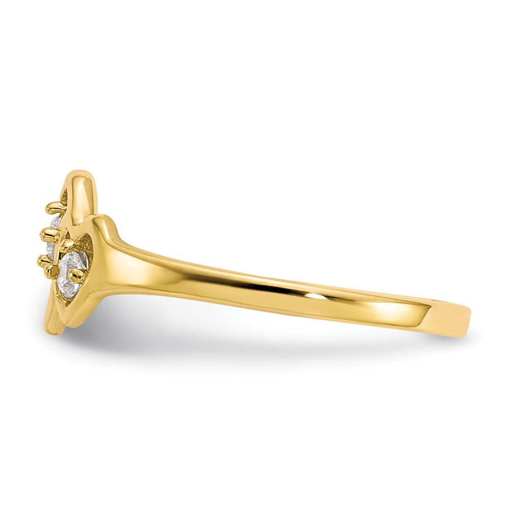 Buy Stylish 10K Double Heart CZ Engagement Ring - Affordable Luxury Design