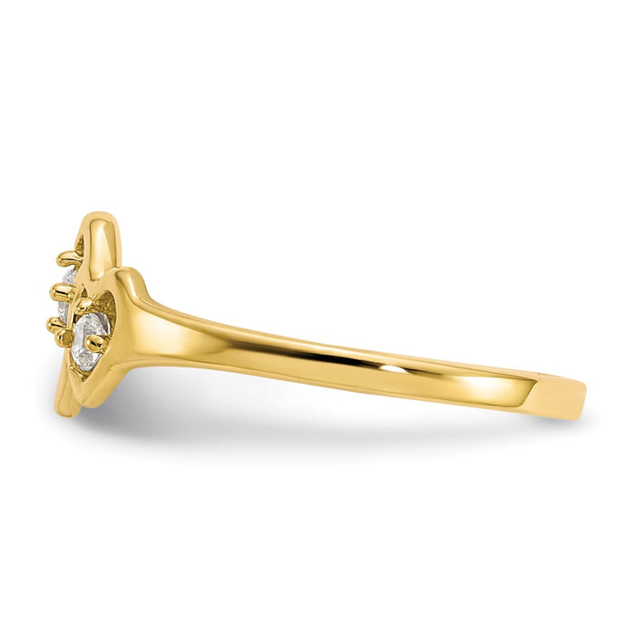 Buy Stylish 10K Double Heart CZ Engagement Ring - Affordable Luxury Design-3
