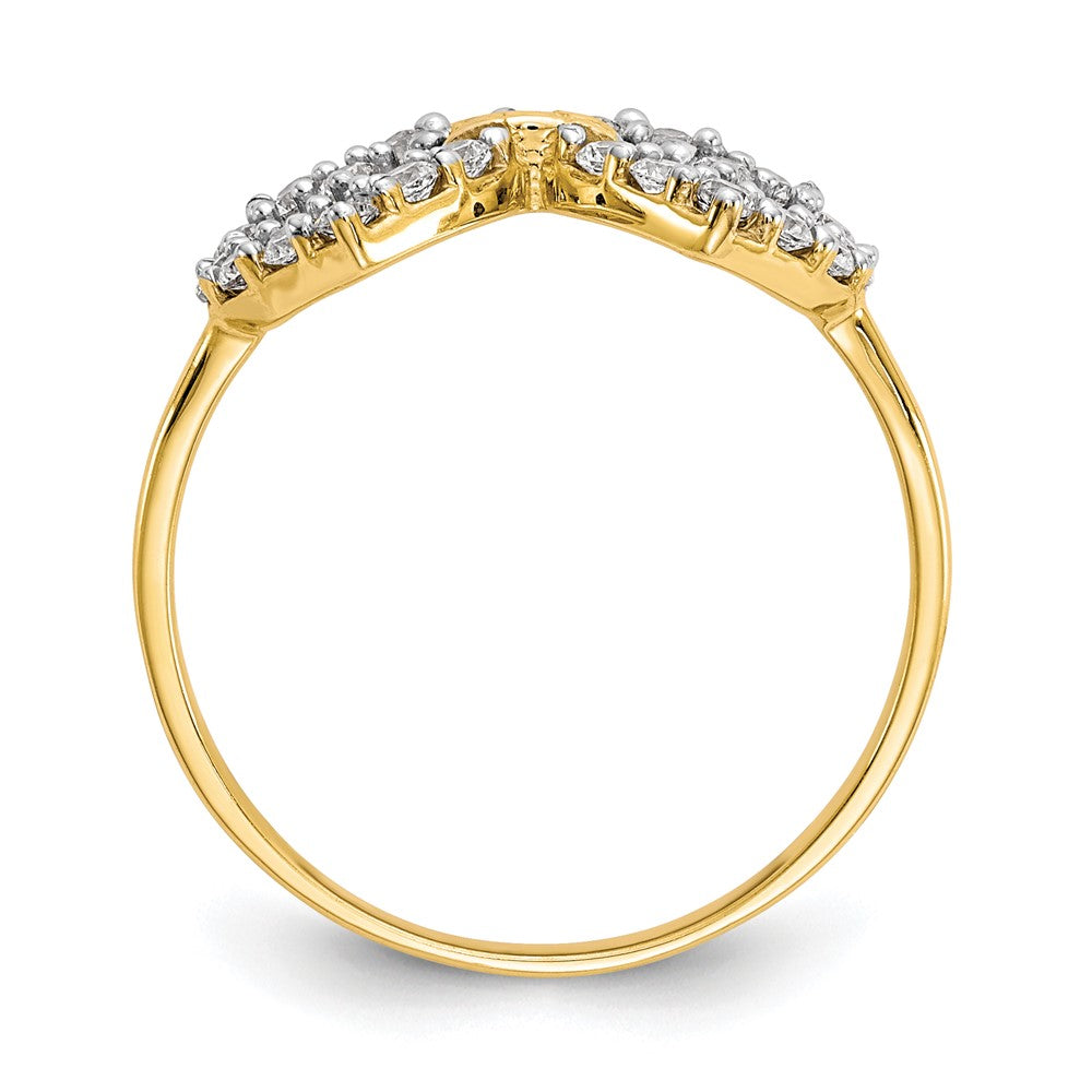 Buy Exclusive 10K Double Heart CZ Engagement Ring - Stylish & Affordable