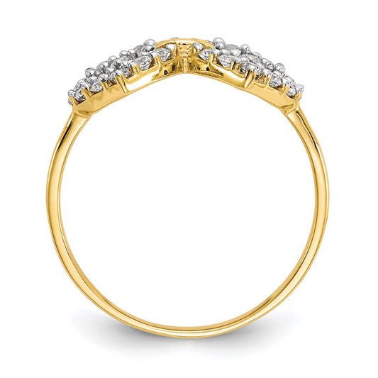 Buy Exclusive 10K Double Heart CZ Engagement Ring - Stylish & Affordable