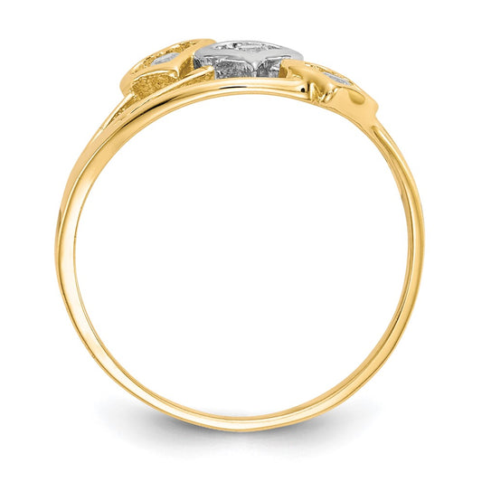Buy Exclusive 10K Rhodium-Plated Triple Heart CZ Ring - Stylish Value Design