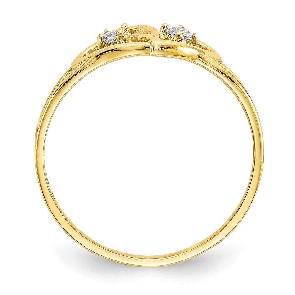 Buy Stylish 10K Double Heart CZ Engagement Ring | Affordable Elegance