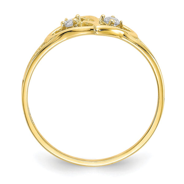 10K Double Heart CZ Engagement Ring - Style GR1-1016280