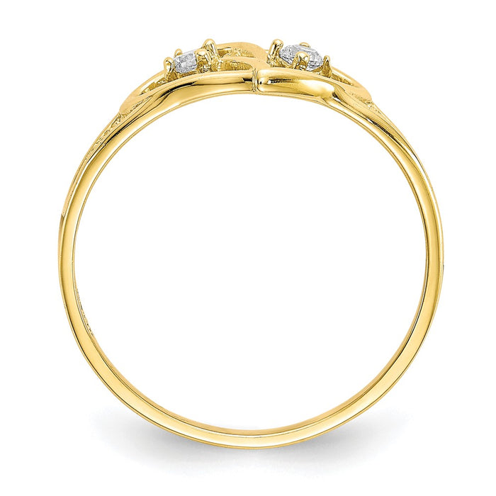 Buy Stylish 10K Double Heart CZ Engagement Ring | Affordable Elegance-2