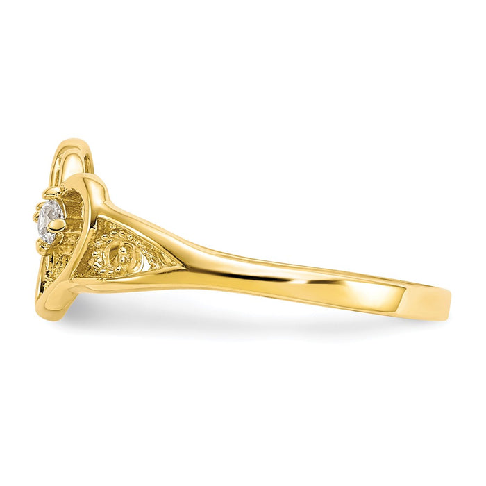 Buy Stylish 10K Double Heart CZ Engagement Ring | Affordable Elegance-3