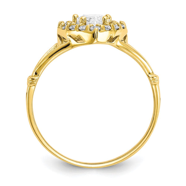10K Gold Heart-Shaped CZ Ring - Style GR1-1016279