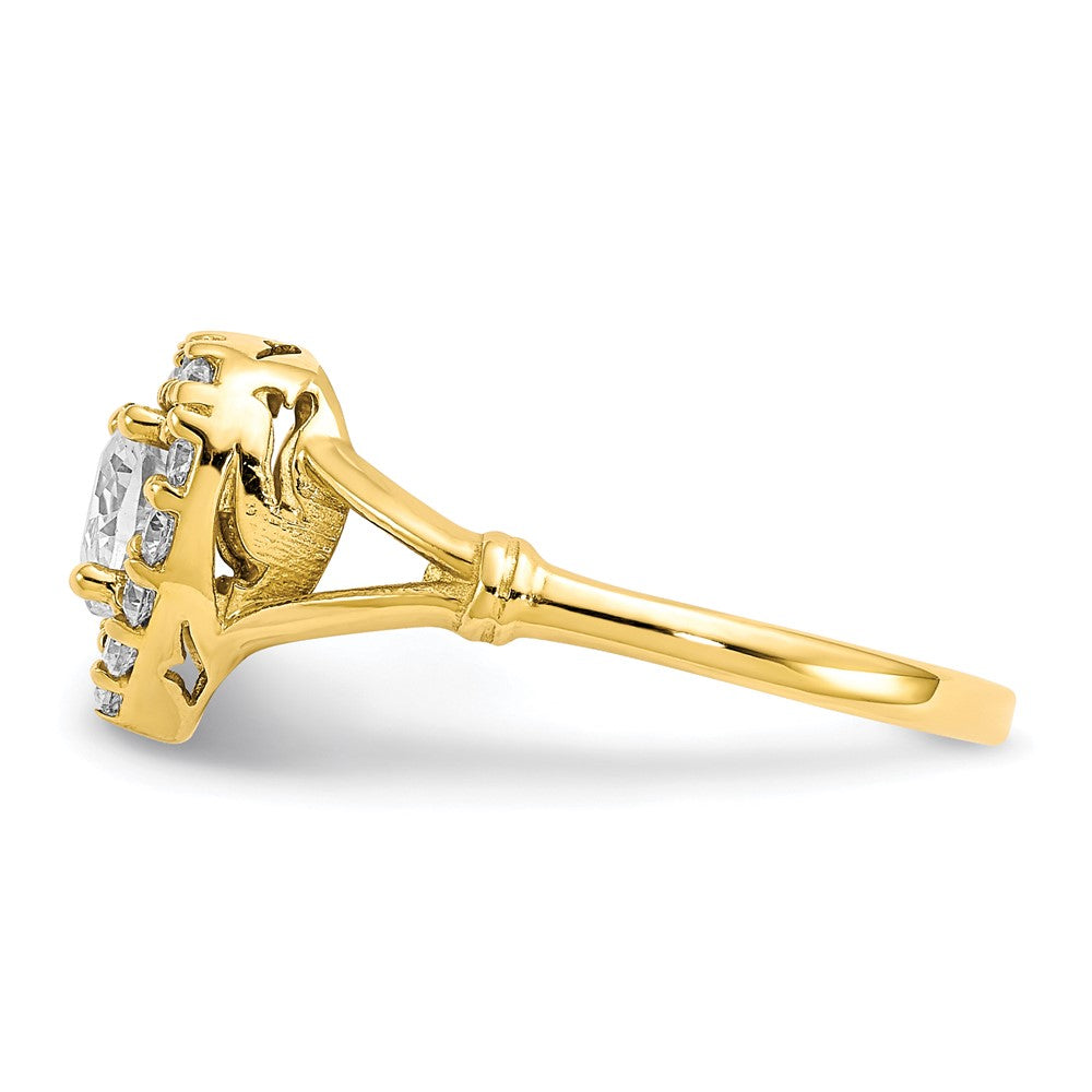 Shop Stylish 10K Gold Heart-Shaped CZ Ring - Affordable Luxury Jewelry