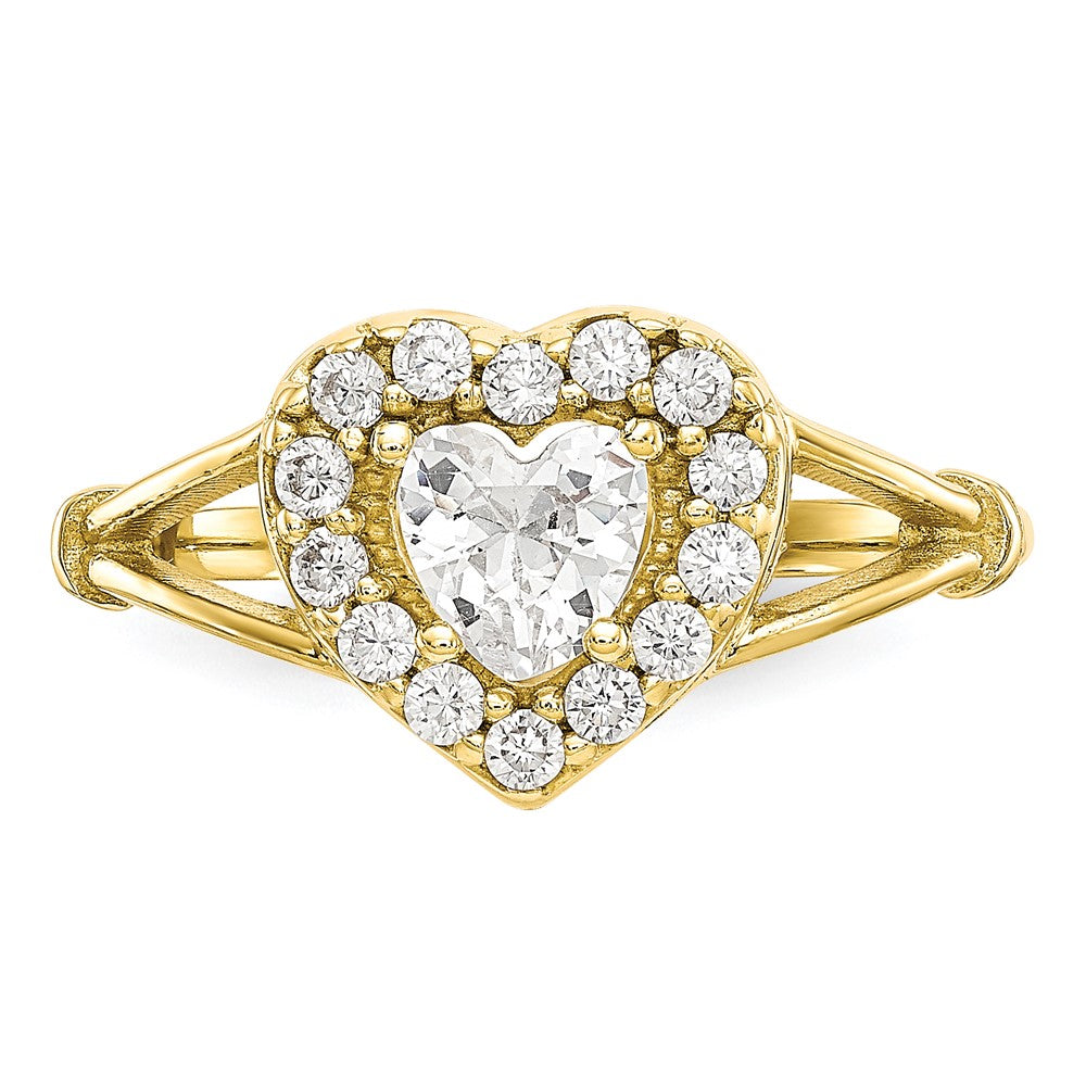 Shop Stylish 10K Gold Heart-Shaped CZ Ring - Affordable Luxury Jewelry