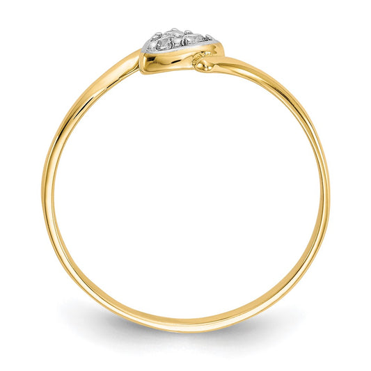 Shop Exclusive 10K Gold Rhodium-Plated CZ Heart Ring | Stylish Value Jewelry