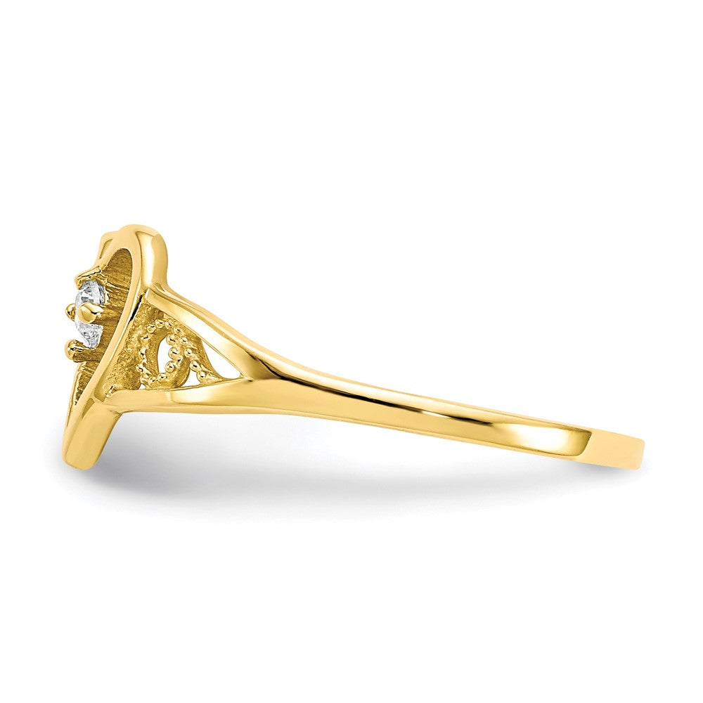 Exclusive 10K Gold Heart-Shaped CZ Ring | Stylish & Affordable Luxury Jewelry