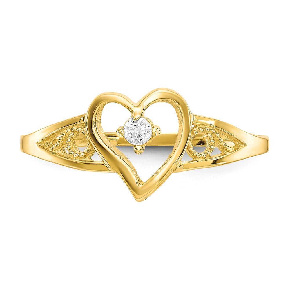 Exclusive 10K Gold Heart-Shaped CZ Ring | Stylish & Affordable Luxury Jewelry