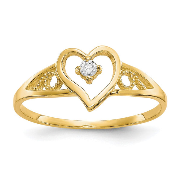 10K Gold Heart-Shaped CZ Ring - Style GR1-1016283