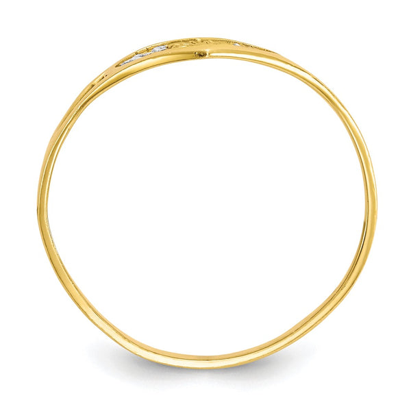 10K Gold Rhodium-Plated Mommy Heart Ring
