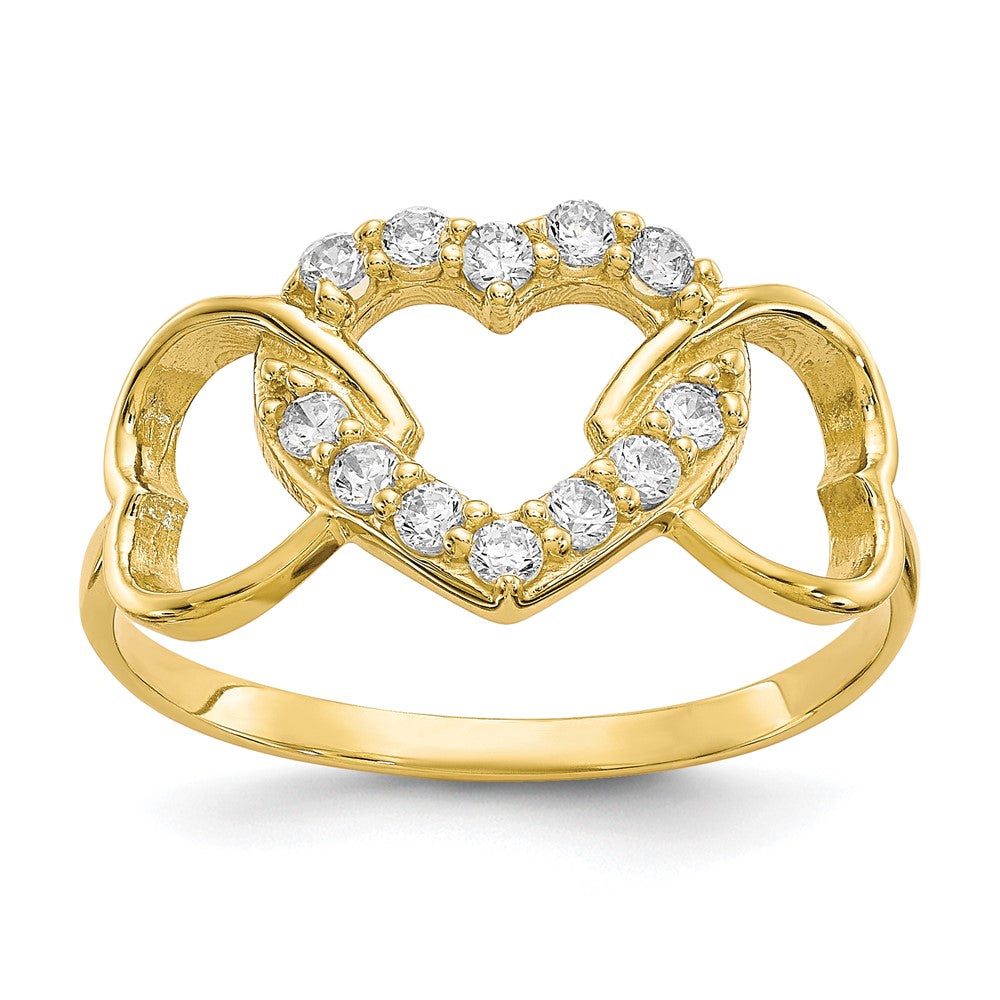Exclusive 10K Gold Heart-Shaped CZ Ring | Stylish & Affordable Jewelry