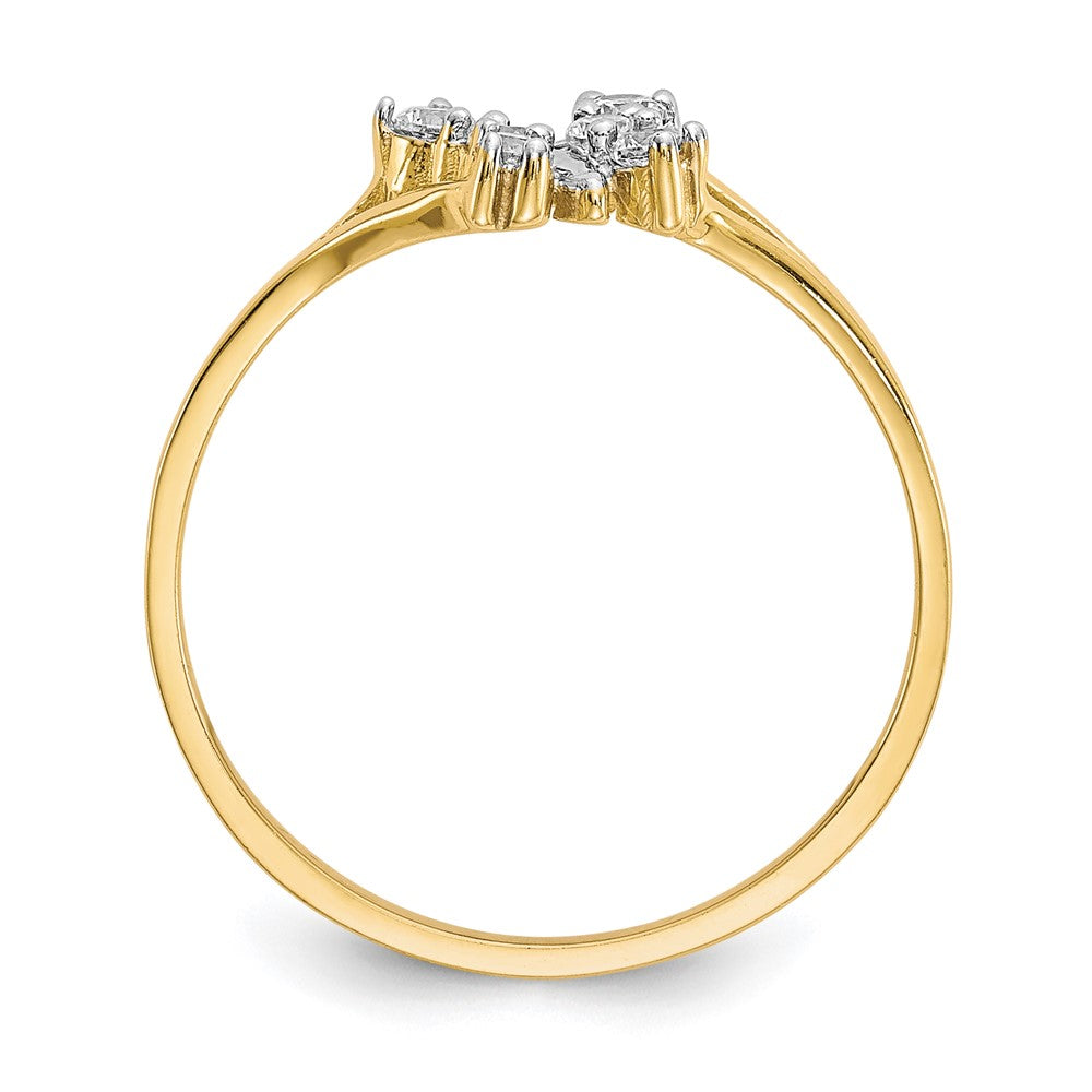 Buy 10K Gold Rhodium-Plated CZ Butterfly Ring | Stylish & Affordable Jewelry