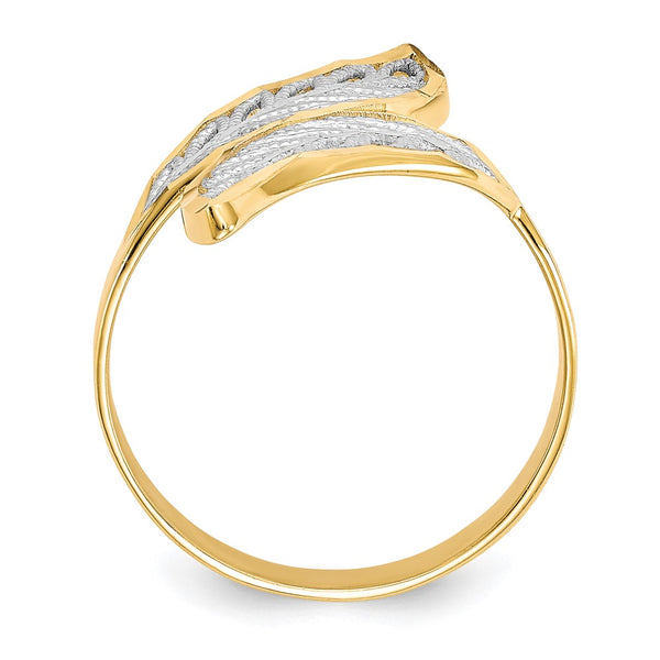 10K Rhodium-Plated Diamond-Cut Filigree Ring