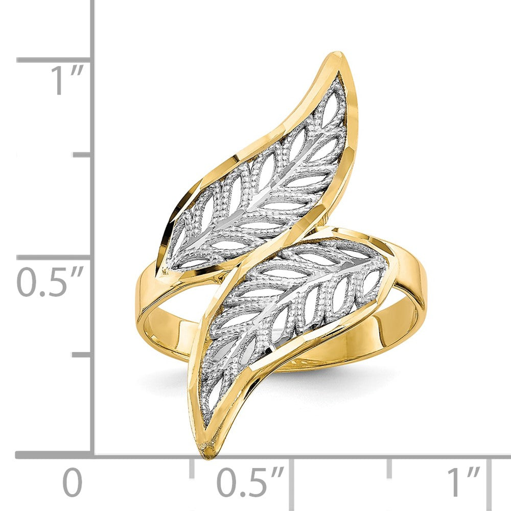 Shop Exclusive 10K Rhodium-Plated Diamond-Cut Filigree Ring - Stylish Design