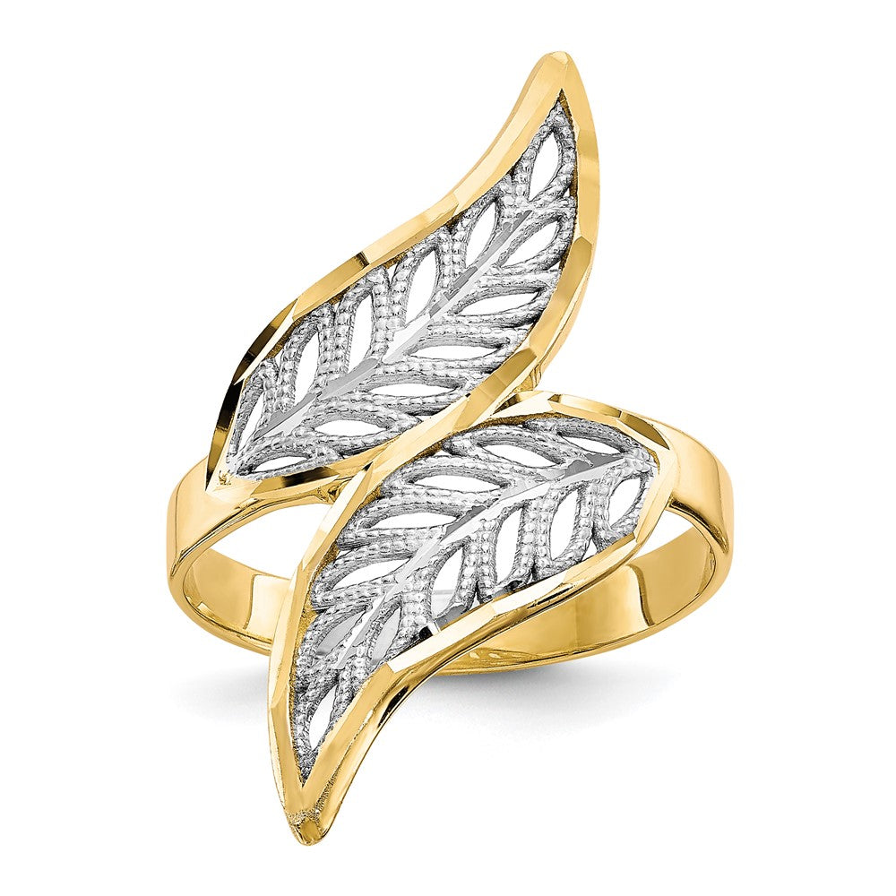 Shop Exclusive 10K Rhodium-Plated Diamond-Cut Filigree Ring - Stylish Design