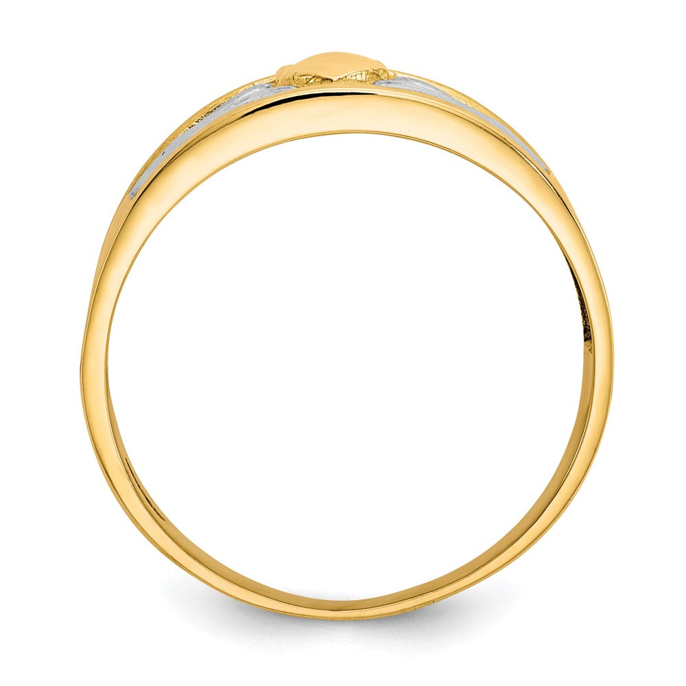 Buy Stylish 10K Gold & Rhodium Men's Claddagh Ring - Affordable Luxury!
