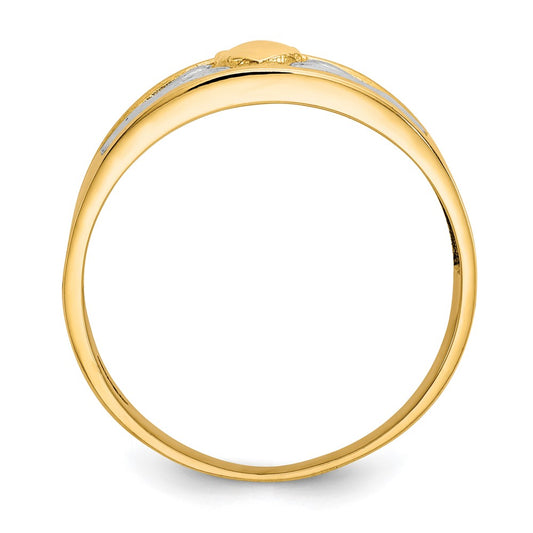 Buy Stylish 10K Gold & Rhodium Men's Claddagh Ring - Affordable Luxury!