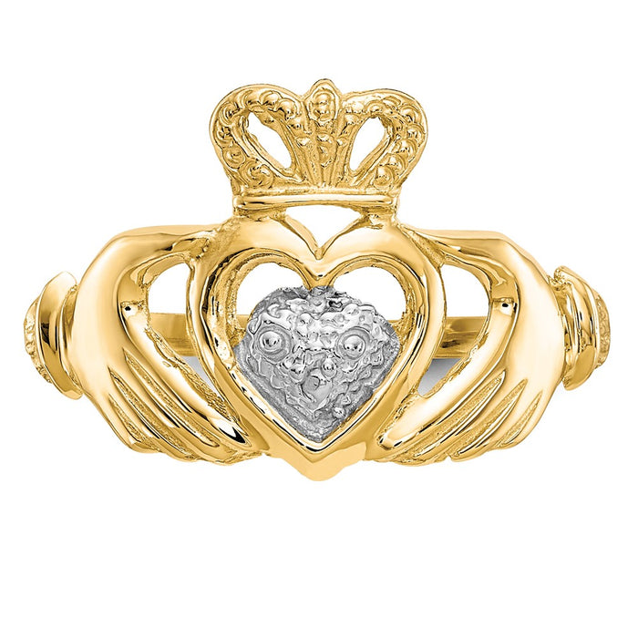 Buy Stylish 10K Gold & Rhodium Plated Claddagh Ring | Affordable Quality Gift-4