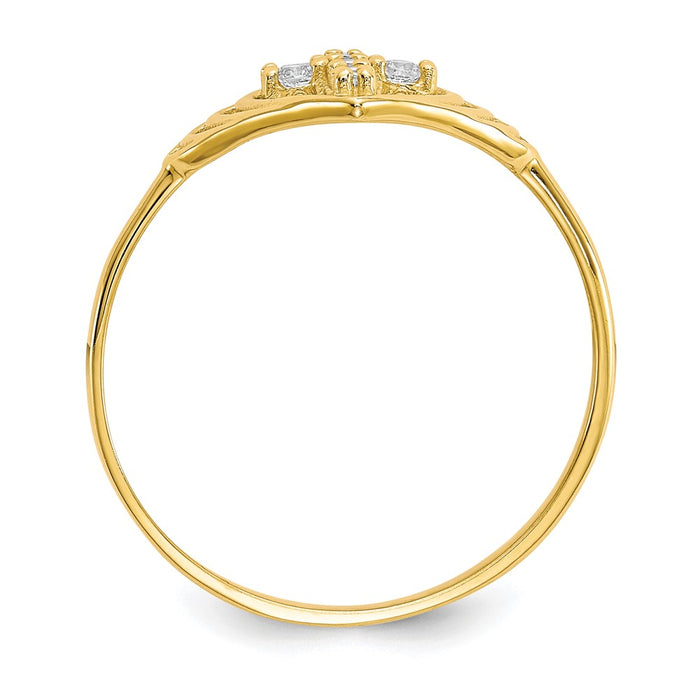 Shop Exclusive 10K Gold CZ Cross Ring - Stylish Design, Affordable Luxury-2
