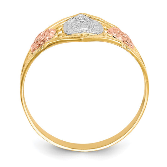 Buy Stylish 10K Two-Tone Rhodium-Plated Our Lady of Guadalupe Ring