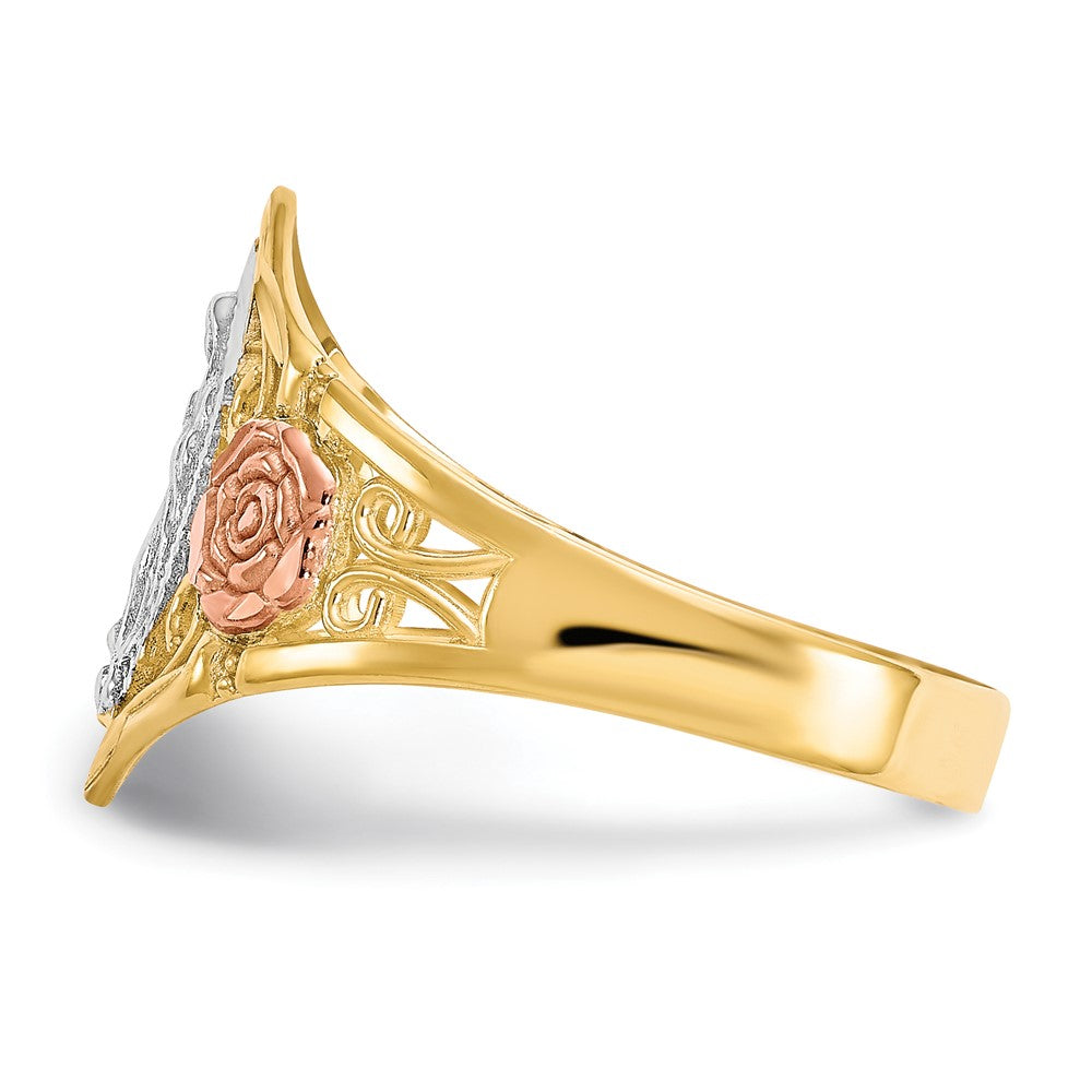 Buy Stylish 10K Two-Tone Rhodium-Plated Our Lady of Guadalupe Ring
