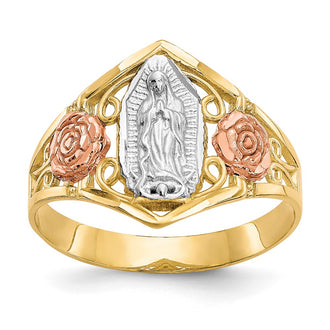 Buy Stylish 10K Two-Tone Rhodium-Plated Our Lady of Guadalupe Ring