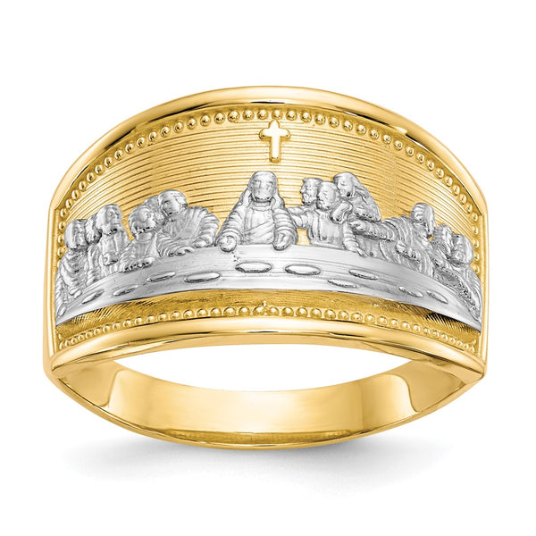 10K Gold & Rhodium Women's Last Supper Ring