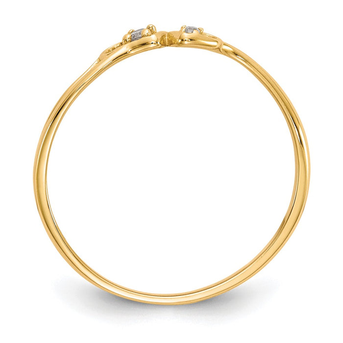Buy Stylish 10K Gold Double Heart CZ Ring | Affordable Luxury Jewelry-2
