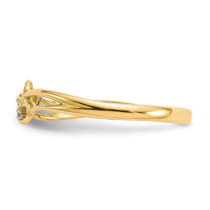 Buy Stylish 10K Gold Double Heart CZ Ring | Affordable Luxury Jewelry-3