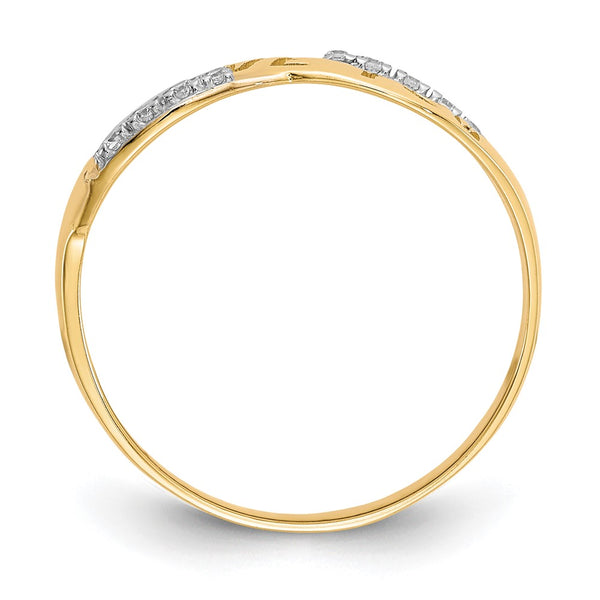 10K Rhodium-Plated CZ "I LOVE YOU" Ring