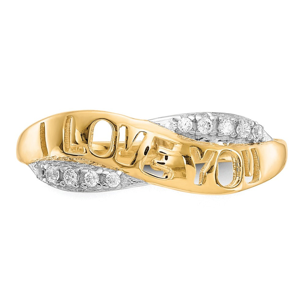 Shop Exclusive 10K Rhodium-Plated CZ "I LOVE YOU" Ring - Stylish & Affordable!