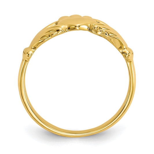 Exclusive 10K Polished Claddagh Ring - Stylish Irish Design, Affordable Price