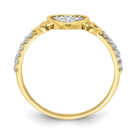 Shop Stylish 10K Heart-Shaped Fancy Ring with Cubic Zirconia - Affordable Luxury!
