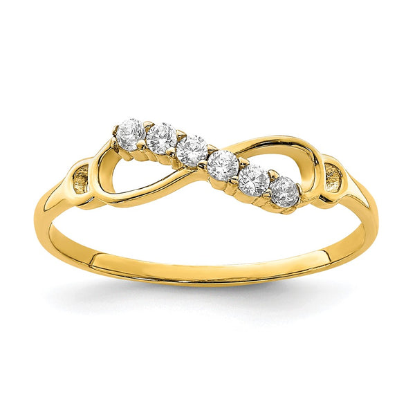 10K Cubic Zirconia Infinity Ring