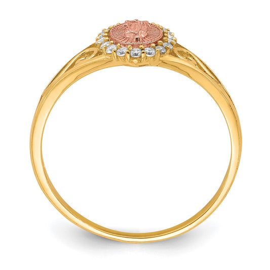 Shop Exclusive 10K Two-Tone Guadalupe Ring with Cubic Zirconia - Stylish Value