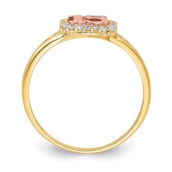 Buy Stylish 10K Two-Tone Cubic Zirconia Ring - Affordable Luxury at 15mm!-2
