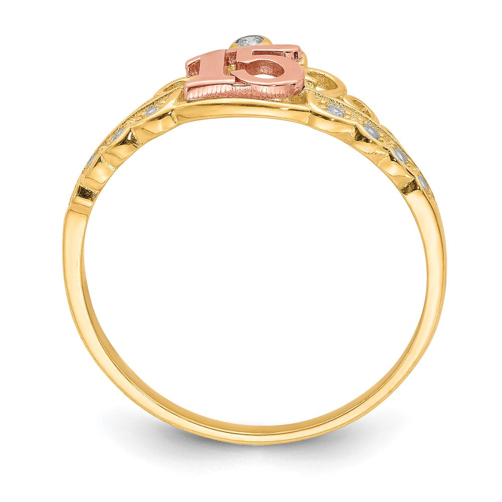 Buy Exclusive 10K Two-Tone Crown Ring with Cubic Zirconia - Stylish Value!