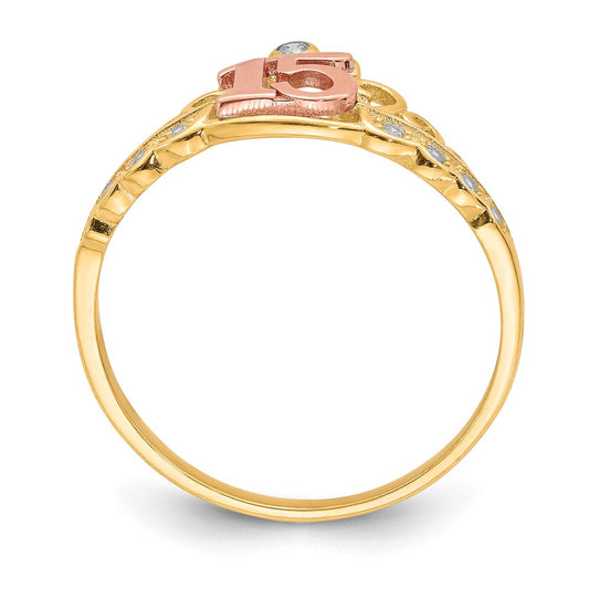 Buy Exclusive 10K Two-Tone Crown Ring with Cubic Zirconia - Stylish Value!