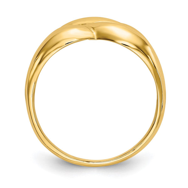 10K Polished Twisted Dome Band Ring